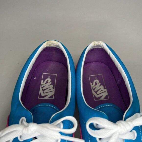 Vans Era Shoes Women's Size 9.5 Blue Pink Colorblock Low Lace Up Retro Sneakers - Picture 9 of 11